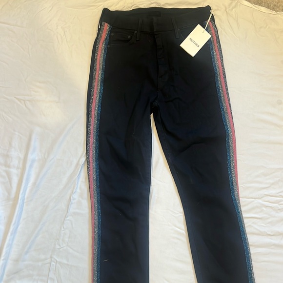 NWT Mother High-waisted black Looker Ankle fray jeans - Picture 3 of 8